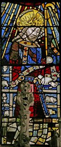 Fenster Ew mit Darstellung von Christus (komposite Figur) - mit farbigem Glas von English School