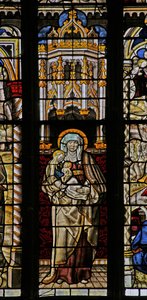 Fenster Ew, Darstellung der Heiligen Anna, der Jungfrau Maria und des Christuskindes