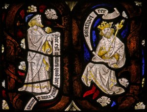 Fenster Ew, Jessebaum-Figuren: Prophet und Salathiel von English School