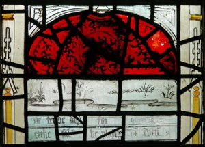 Die letzten fünfzehn Tage der Welt (das Pryke of Conscience Fenster): Nur die Erde und der Himmel sind zu sehen von English School