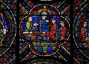 Fenster N7, Szene aus dem Leben von St. Thomas Becket: Buße von Heinrich II. von English School