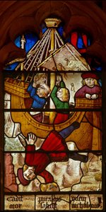 Fenster SaEw, Szene aus einer Legende des Heiligen Nikolaus: das Wunder des Jungen und des Bechers