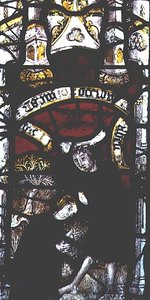 Fenster mit Darstellung von Kains und Abels Opfergaben, britisch