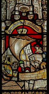 Fenster s2, die Geschichte der Arche Noah darstellend: Freilassung der Taube
