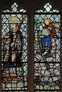 Fenster S4 mit einem heiligen König und St. Christophorus von English School