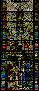 Fenster w31 mit der Verkündigung und Baldachin