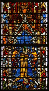 Fenster w38, Darstellung der Kreuzigung von St. Peter von English School