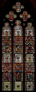 Fenster w39, Darstellung der Märtyrertode von St. Laurentius, St. Denys und St. Eleutherius