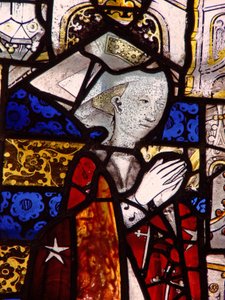 Fenster w3 zeigt eine Stifterin - Elizabeth de Vere von English School