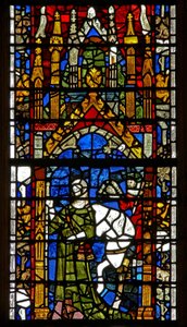 Fenster w40, Darstellung von Pilgerstiftern von English School