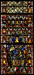 Fenster w41, Darstellung der Glockenherstellung von English School