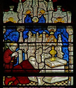 Fenster w5 mit einer Szene aus dem Leben des hl. Wilhelm