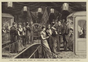 Mit dem Herzog und der Herzogin von Connaught an Bord der "Osborne", "Nach dem Abendessen" von English School