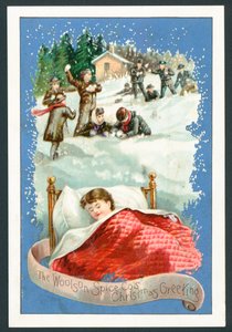 Weihnachtskarte der Woolson Spice Company von English School