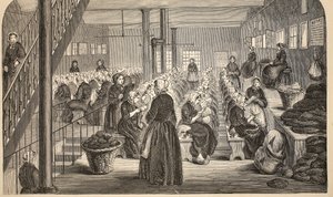 Arbeitsraum im Silent System im House of Correction, Tothill Fields, Illustration aus The Criminal Prisons of London and Scenes from Prison Life von Henry Mayhew und John Binny, veröffentlicht 1862 von English School