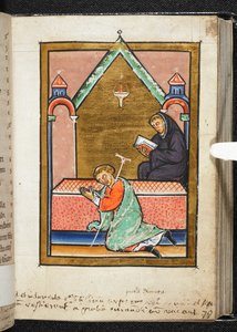 Krüppel betet am Grab von St. Cuthbert, Illustration aus 