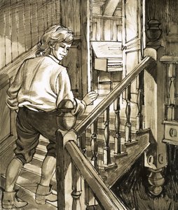 Der junge Händel schleicht sich auf den Dachboden, um Klavier zu spielen