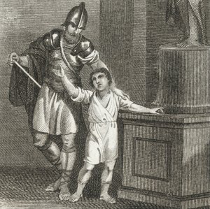 Der junge Hannibal schwört Feindschaft gegen die Römer (Gravur) von English School