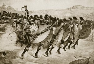 Zulus greifen am Kambula Hill an, 29. März 1879 von English School