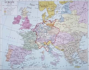 Europa im Jahr 1519, aus einem modernen Atlas, veröffentlicht von George Philip & Son, Ltd
