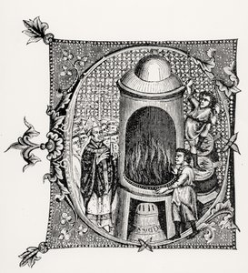 Historiierte Initiale C aus Divinorum Officiorum von William Durand, Illustration aus Wissenschaft und Literatur im Mittelalter und der Renaissance, geschrieben und graviert von Paul Lacroix, 1878 von English School English School