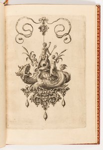 Druck, Platte 4, aus Bullarum Inaurium etc. Archetypi Artificiosi Pars Altera (Anhänger, Ohrringe, etc. Designs der geschicktesten Art, Teil Zwei) von Engraved by Adriaen Collaert