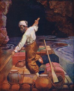 Sindbad auf seinem Floß