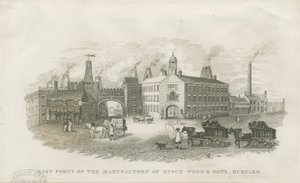 Burslem - Fabrik von Enoch Wood & Sons: Stahlstich von Enoch Wood