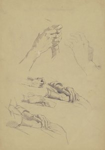 Sechs Studien von Händen, ca. 1870-90