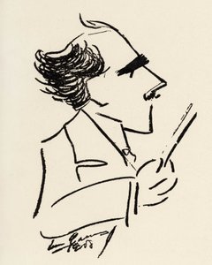 Arturo Toscanini, italienischer Dirigent in einer Karikatur von Enrico Caruso