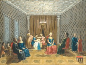 Ägyptische Szene möglicherweise Moses und Zippora, 1865-80 von Erastus Salisbury Field