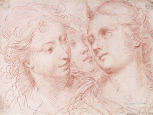 Drei Studien von Frauenköpfen von Ercole Procaccini