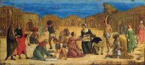 Das Sammeln des Manna in der Wüste Sinai von Ercole de Roberti