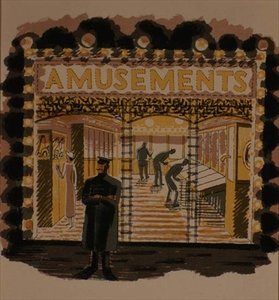 Die Vergnügungshalle, gedruckt von der Curwen Press, aus 