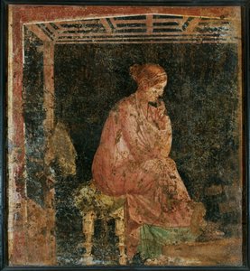 Sitzende Frau aus Pompeji, Italien von Erich Lessing