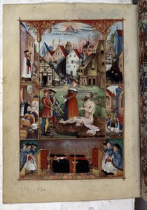 Vollseite: Hiob auf dem Misthaufen mit seiner Frau und Freunden von Erich Lessing