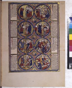 Vollseite: Acht Medaillons mit Miniaturen und Text von Erich Lessing