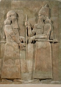 König Sargon II. und ein hoher Beamter von Erich Lessing