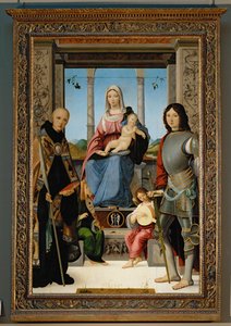 Madonna mit den Heiligen Benedikt von Nursia, Quentin und zwei Engeln