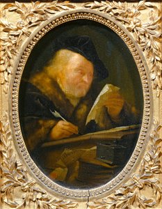 Alter Mann beim Schreiben