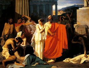 Ödipus und Antigone während der Pest in Theben, von Eugene-Ernest Hillemacher von Ernest Hillemacher