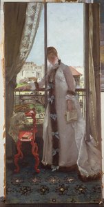 Frau an einem offenen Fenster, 1875 von Ernest Ange Duez