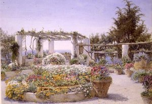 Die Pergola, Villa Inercia, Capri von Ernest Arthur Rowe