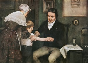 Dr. Edward Jenner (1749-1823) führt seine erste Pockenimpfung an James Phipps, einem achtjährigen Jungen, am 14. Mai durch