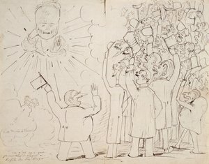 Die Feier für den alten Hugo, Karikatur von Victor Hugo (1802-85) aus einem Brief an Paul Verlaine, ca. 1880 von Ernest Delahaye