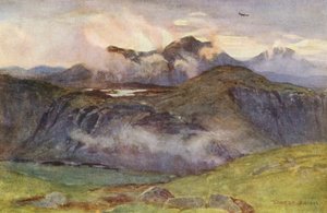 Merrick und Loch Enoch vom Gipfel des Corscrine von Ernest Edward Briggs