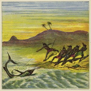 Einen Hai fangen von Ernest Henry Griset