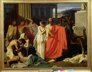 Ödipus und Antigone werden nach Theben verbannt, 1843 von Ernest Hillemacher