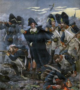 General Pierre Cambronne (1770-1842) neben seinen Truppen in der Schlacht von Waterloo - Gravur nach Delahaye, Ernest Jean (1855-1921) von Ernest Jean Delahaye