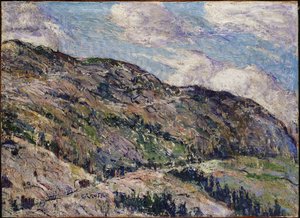 Gebirgsszene - Hügel im Nebel von Ernest Lawson